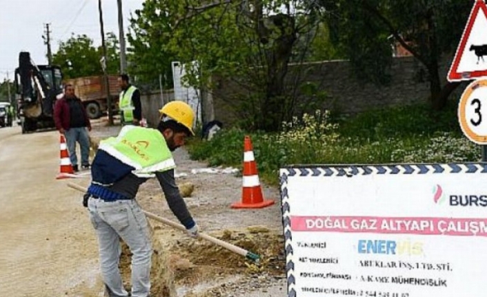 Bursa İznik'te doğal gaz Dırazali Mahallesi'ne ulaştı