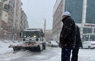 Mardin Artuklu Belediyesi karla mücadele ekipleri...