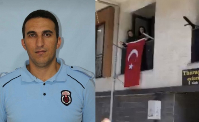 Şehidin Gemlik'teki evine Türk bayrağı asıldı