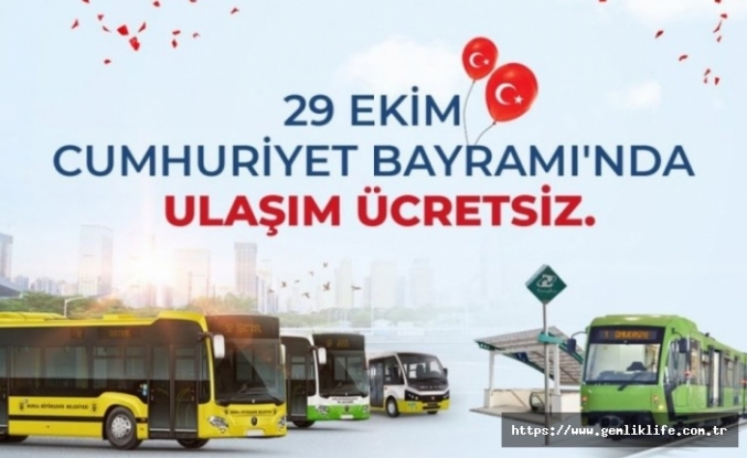 Bursa'da 29 Ekim'de toplu taşıma ücretsiz